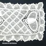 Pano de Bandeja em Renda Renascença Feito a Mão 26x15 cm - Jutnet rendas