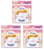 Pano de Boca Menina Rosa Cremer - Kit Com 3 Pacotes - 35x35cm