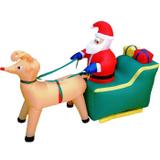 Papai Noel no Trenó com Rena PW108 Inflável Iluminado 127v - Wmt