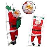 Papai Noel Subindo Escada Natal Decoracao Grande 58cm Altura Natalino (BSL-36041-11) - Braslu