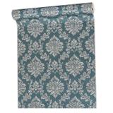 Papel De parede importado lavável vinílico texturizado arabesco floral listrado quarto sala banheiro - Zcod