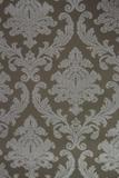 Papel de parede importado vinílico lavável 53cm x 10m marrom escuro com arabescos - Marca própria