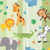 Papel de Parede Infantil Animais Safari Bebê Teen N4391 - Lar adesivos