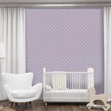 Papel de Parede Infantil Bolinhas Brancas com Fundo Roxo Texturizado Autocolante - Cololóla decoração
