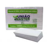 Papel toalha interfolha 2 dobras 23x21cm c/1000fls União Master Luxo