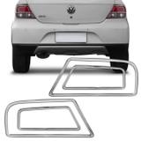 Par Apliques Cromados Aro Moldura Lanterna Traseira Gol G5 09 a 12 Fácil Aplicação Encaixe Perfeito - Resitank