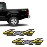 Par De Adesivos 4x4 Toyota Hilux Flex 2013 à 2015 Dourado - Sportinox