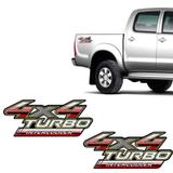 Par de Adesivos 4x4 Turbo Intercooler Hilux 2009 a 2012 - Sportinox