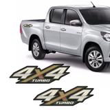 Par De Adesivos Hilux 4x4 Turbo 2016 2017 Emblema Lateral - Sportinox