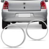 Par de Aplique Cromado Aro Lanterna Traseira Gol G4 2006 a 2013 Encaixe Perfeito - Serauto