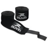 Par de Ataduras Bandagem Elastica 5 Metro Preta Muvin