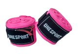 Par De Bandagem Atadura Elástica 3 Metros Muay Thai Boxe - Rosa - One Sport