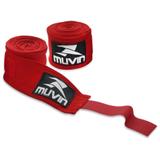 Par De Bandagem Atadura Elástica 3 Metros Muay Thai Boxe - Vermelho - Muvin