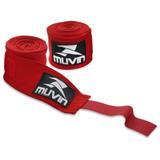 Par De Bandagem Atadura Elástica 3 Metros Muay Thai Boxe - Vermelho - Muvin