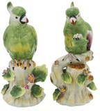 Par De Cacatua Em Porcelana Verde - Prime home decor
