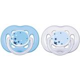 Par de Chupetas Noturnas Freeflow BPA Free 6-18 meses Azul- Philips Avent