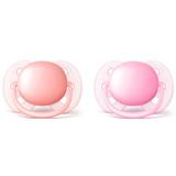Par de Chupetas Ultra Soft Lisa 0-6 Meses Menina Rosa e Roxa - Philips avent
