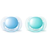Par de Chupetas Ultra Soft Lisa - 0-6 Meses Menino Azul e Ve - Philips avent