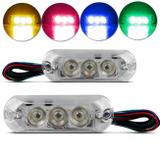 Par de Farol Strobo RGB AJK Universal com 3 LEDs 12V 9W 12 Efeitos 7 Cores - Ajk eletronics