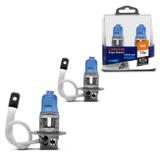 Par de Lâmpadas Super Branca H3 8500K 55W 12V Efeito Xênon Aplicação Farol Carro - Shocklight