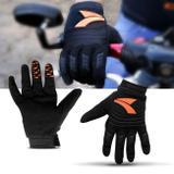 Par de Luvas para Motociclista Atrio Racer Tecido Emborrachado Laranja Motoqueiro