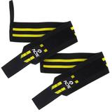 Par De Munhequeiras Elásticas Acte T249 P/ Treino 45cm Preta/Amarela