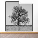 Par de Quadros Moldura Preta Árvore Kit com 2 Quadros 130x150cm - Decore pronto