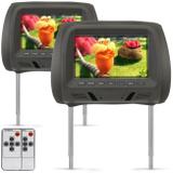 Par de Tela Encosto de Cabeça 7 Polegadas LCD Universal Controle Remoto Grafite Modelo Escravo - Prime