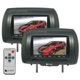 Par Encosto / Descanso De Cabeça E-Tech - Universal - Couro Tela LCD 7 - 2 Peças