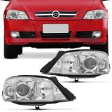 Par Farol Astra Hatch Sedan 03 04 05 06 07 08 09 10 11 12 Máscara Cromada Foco Duplo - Kit prime