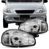 Par Farol Corsa 1994 1995 1996 1997 1998 1999 2000 2001 2002 Classic 03 A 08 09 2010 Cromado - Kit prime