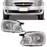 Par Farol Corsa Classic 2010 2011 2012 2013 2014 2015 2016 Máscara Cromada Foco Simples - Prime