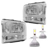 Par Farol F250 F350 2007 a 2011 F4000 2007 a 2012 Serve 1998 a 2006 + Par Lâmpada Super 3D 6000K - Kit prime