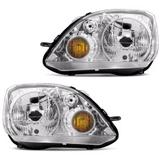 Par Farol Fiesta Hatch Sedan 2003 2004 2005 2006 2007 Pisca Embutido - Kit prime