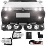 Par Farol Gol Parati G2 Bola 96 a 99 Saveiro 98 a 00 Máscara Negra Foco Duplo + Kit Farol de Milha - Prime