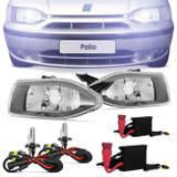 Par Farol Máscara Negra Palio Siena Strada 1996 a 2000 Palio Young 2001 2002 + Kit Xênon 6000K - Prime