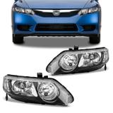 Par Farol New Civic 2007 2008 2009 2010 2011 Máscara Negra Foco Duplo - Prime