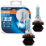 Par Lâmpada Osram Cool Blue Intense H11 Luz Super Branca Visual Xenon 4200K