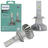 Par Lâmpada Philips LED Ultinon H7 6200K 12V 14W Branca Farol Refletor