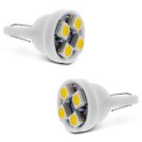 Par Lâmpadas LED T10 W5W Pingo 4 LEDs 2W 12V Branco Quente Aplicação no Farol Meia Luz - M.x.