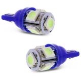 Par Lâmpadas LED T10 W5W Pingo 5 LEDs 4W 12V Luz Azul Gelo Aplicação Farol Meia Luz - M.x.