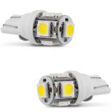 Par Lâmpadas LED T10 W5W Pingo 5 LEDs 4W 12V Luz Branca Quente Farol Meia Luz - M.x.