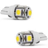 Par Lâmpadas LED T10 W5W Pingo 5 LEDs 4W 12V Luz Branca Quente Farol Meia Luz - M.x.