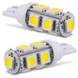 Par Lâmpadas LED T10 W5W Pingo 9 LEDs 4,5W 12V Luz Branca Aplicação Farol Meia Luz - M.x.