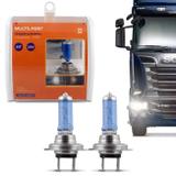Par Lâmpadas Super Branca Multilaser AU878 H7 5000K 70W 24V Caminhão Efeito Xênon