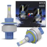 Par Lâmpadas Super LED 2D New Headlight H13 6000K 12V 6400LM Efeito Xênon Plug and Play Carro e Moto - Shocklight