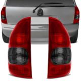 Par Lanterna Traseira Corsa Hatch 4 Portas Wagon Pick Up 2000 2001 2002 Bicolor Fumê - Kit prime