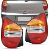 Par Lanterna Traseira Palio Fire G2 2001 2002 2003 2004 2005 2006 Tricolor Borda Preta - Prime