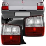 Par Lanterna Traseira Uno 2004 a 2010 Uno Mille 2004 a 2014 Bicolor Cristal - Prime