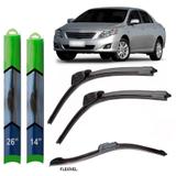 Par palheta limpador para-brisa corolla 2006 2007 2008 2009 2010 2011 2012 2013 2014 2015 2016 2017 2018 2019 soft silicone - Tech one